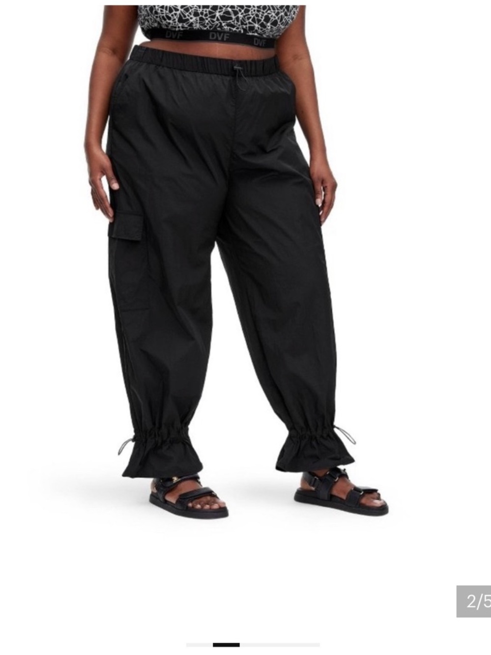 Diane Von Furstenberg x Target Black Drawstring Cargo Joggers